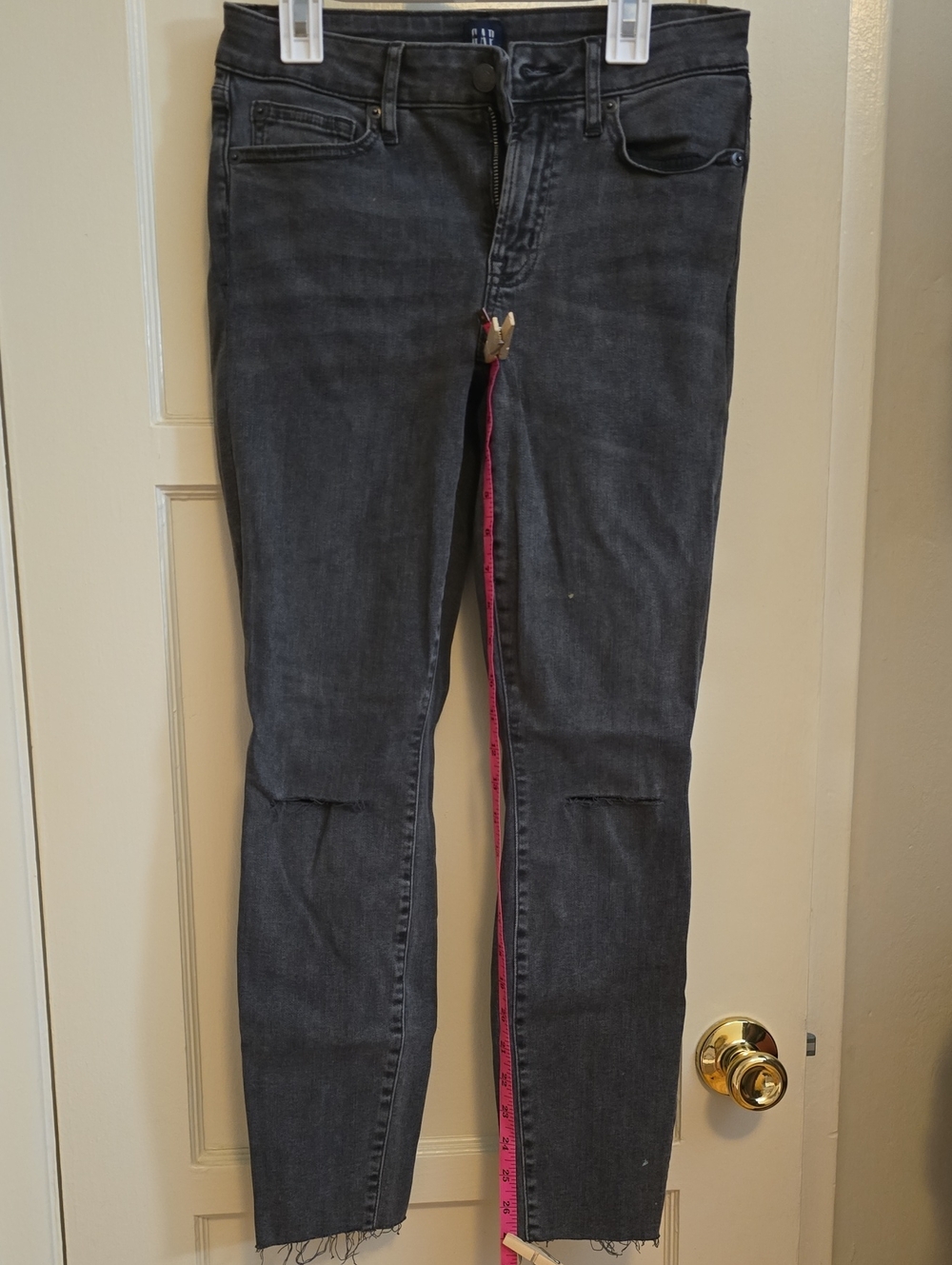 GAP 2 26/R Curvy Tru - Super Skinny Cut Off Ankke Women's Charcoal Jeans